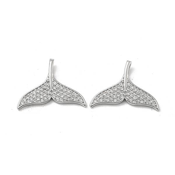 Brass Micro Pave Clear Cubic Zirconia Pendants