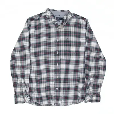 NAUTICA Classic Fit Shirt Green Plaid Long Sleeve Mens M