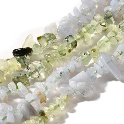 Natural Prehnite & Blue Lace Agate Beads Strands