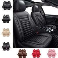 Universal Leather Car Seat Covers 5 Seats Full Set with Headrest Lumbar Support Protector Waterproof Car Accessories Full Cov...