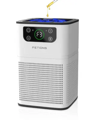 FETIONS Air Purifiers for Bedroom Home with Fragrance Sponge Sleep Mode 3-in-1 Filtration System Compact H13 HEPA Filter for ...