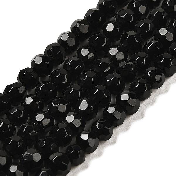 Natural Black Obsidian Beads Strands