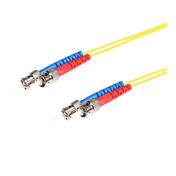 46114 Monoprice SMF Optic Cable ST-ST UL 3mm 9/125 OFNR Duplex Yellow 5m