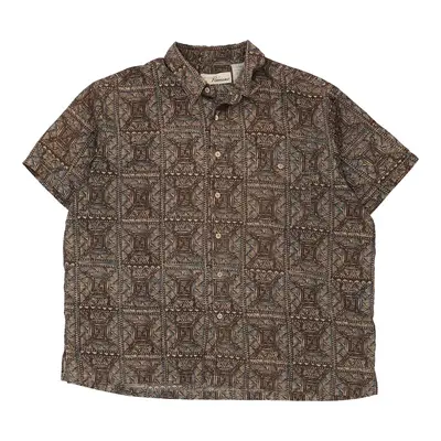 Penmans Patterned Shirt - XL Brown Polyester