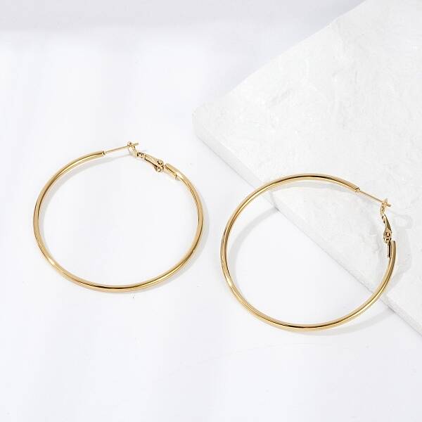 201 Stainless Steel Hoop Earrings