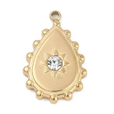 304 Stainless Steel Rhinestone Pendants