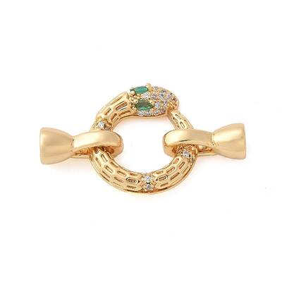 Brass Micro Pave Cubic Zirconia Fold Over Clasps