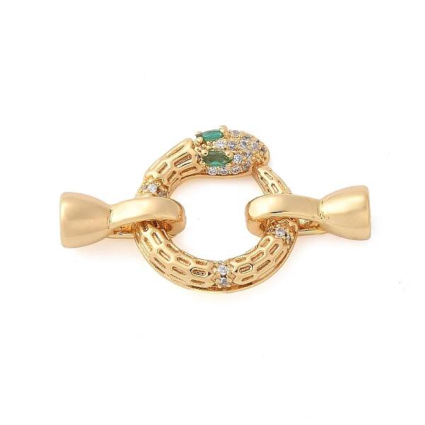Brass Micro Pave Cubic Zirconia Fold Over Clasps