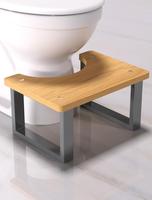 Wooden Toilet Stool with Bracket, Portable Squat Stool for Elderly People, Non-Slip Footstool for Family Bathroom Use Platfor...