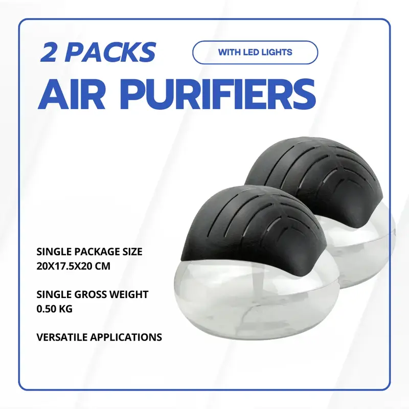 One Pack Air Purifier (Black) - Water Filter Air Washer For Home and Office - Essential Oil Aroma Diffuser With LED Night lig...