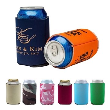 100 Promotional FoamZone Collapsible Can Cooler - Open-Cell Foam