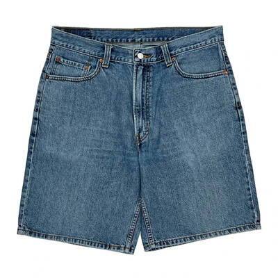 550 Relaxed Fit Levis Denim Shorts - 32W 10L Blue Cotton