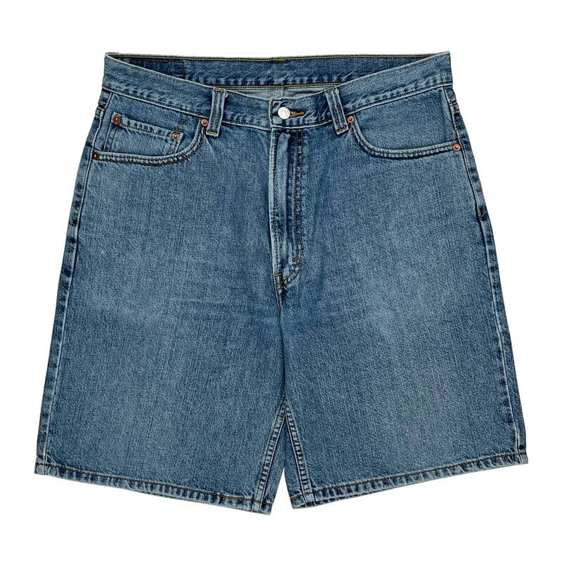 550 Relaxed Fit Levis Denim Shorts - 32W 10L Blue Cotton