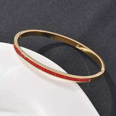 304 Stainless Steel Rhinestone Bangles for Women