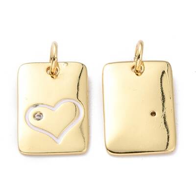 Brass Enamel Cubic Zirconia Pendants