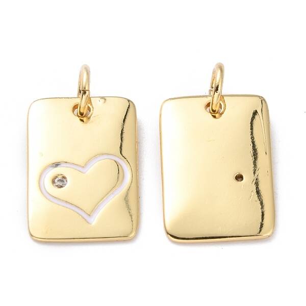 Brass Enamel Cubic Zirconia Pendants