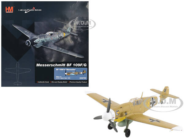 Messerschmitt Bf 109F-4 Fighter Aircraft Marseille, Yellow 14, 3./JG27, Egypt (1942) German Luftwaffe Air Power Series 1/...