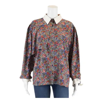 TRU Blouse Red Collared Floral Long Sleeve Womens XL