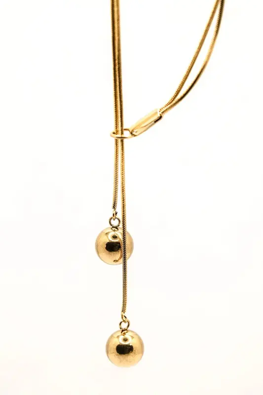 18k Gold Plated Ball Drop Necklace | Title: Title
