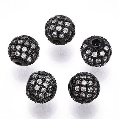 Rack Plating Brass Cubic Zirconia Beads