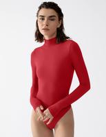 PUMIEY Women's Long Sleeve Bodysuit Mock Turtle Neck Body Suits Womenswear High Neck Basic Comfort Underwear Minimalist chanc...