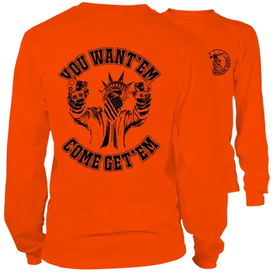 Come Get'em - Long Sleeve Hi-Vis Safety Orange Shirt
