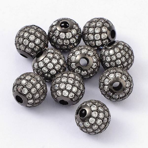 Brass Cubic Zirconia Beads
