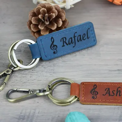 Personalized Treble Clef Music Keychains