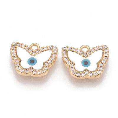 Brass Micro Pave Cubic Zirconia Charms