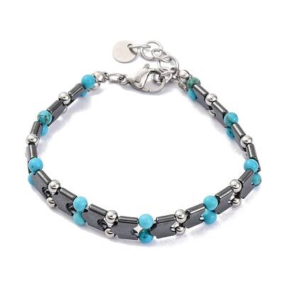 Synthetic Turquoise Beaded Bracelets