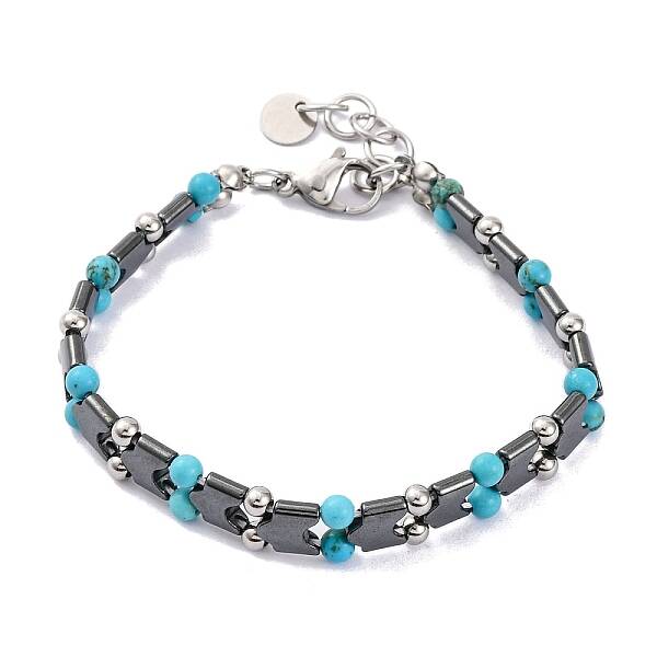 Synthetic Turquoise Beaded Bracelets