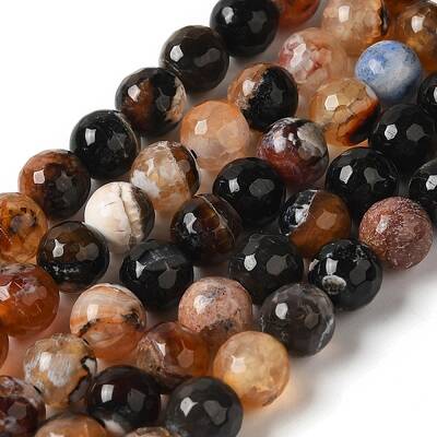 Dyed & Heated Natural Fire Crackle Agate Beads Strands
