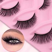 Cat Eye False Eyelashes, 5 Pairs/box Wispy Faux Lashes, Natural Curling Strip Lashes, Volumized False Lashes for Women and G...