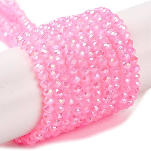 Baking Electroplate Glass Beads Strands