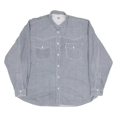 RUCKY THE MEGA BRAND Mens Shirt Black Check Long Sleeve L