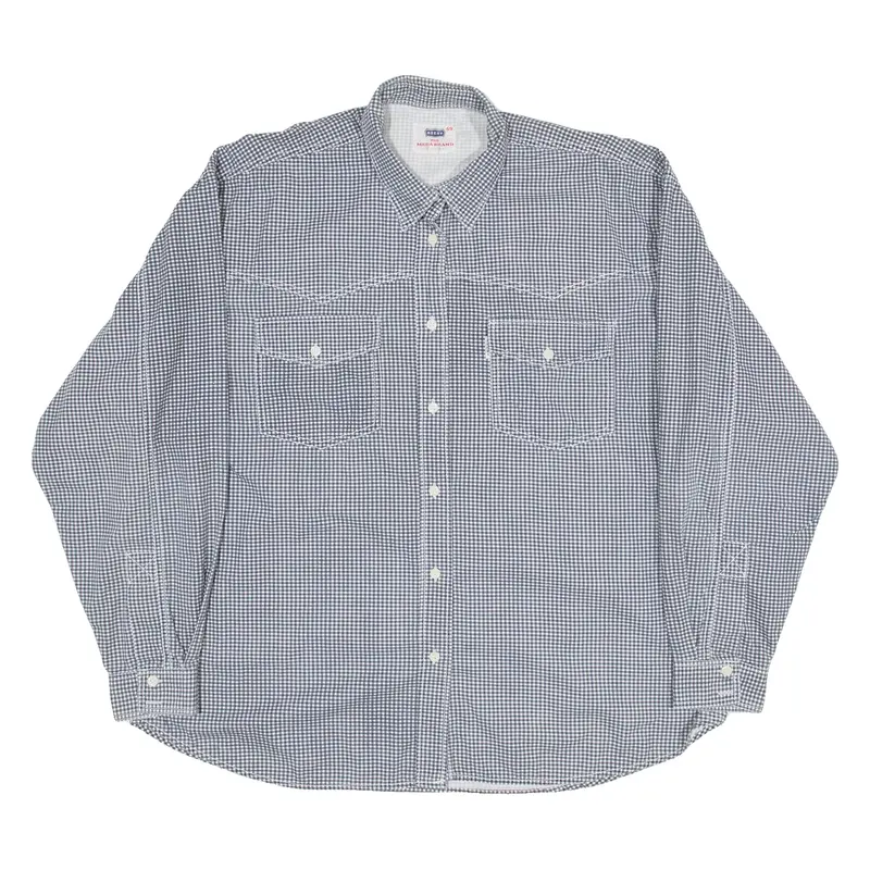 RUCKY THE MEGA BRAND Mens Shirt Black Check Long Sleeve L