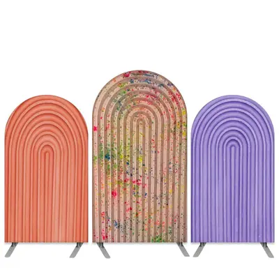 Aperturee Graffiti Theme Purple Orange Birthday Arch Backdrop Kit | Circle Arch Backdrop Diy | Diy Chiara Backdrop Cover | Ch...