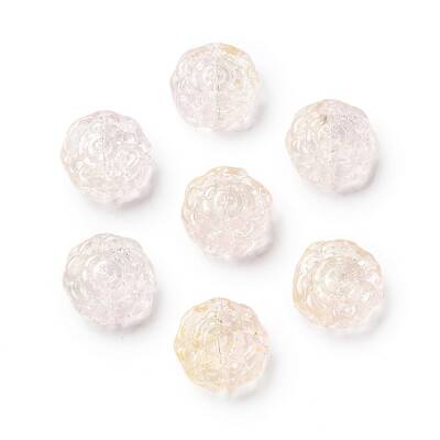 Spray Painted Transparent Glass Beads