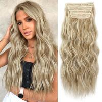 [KooKaStyle] Beach Blonde Hair Extensions Clip in Synthetic Highlight Hair Extensions Long Wavy 4PCS Thick Hairpieces 20 Inch...
