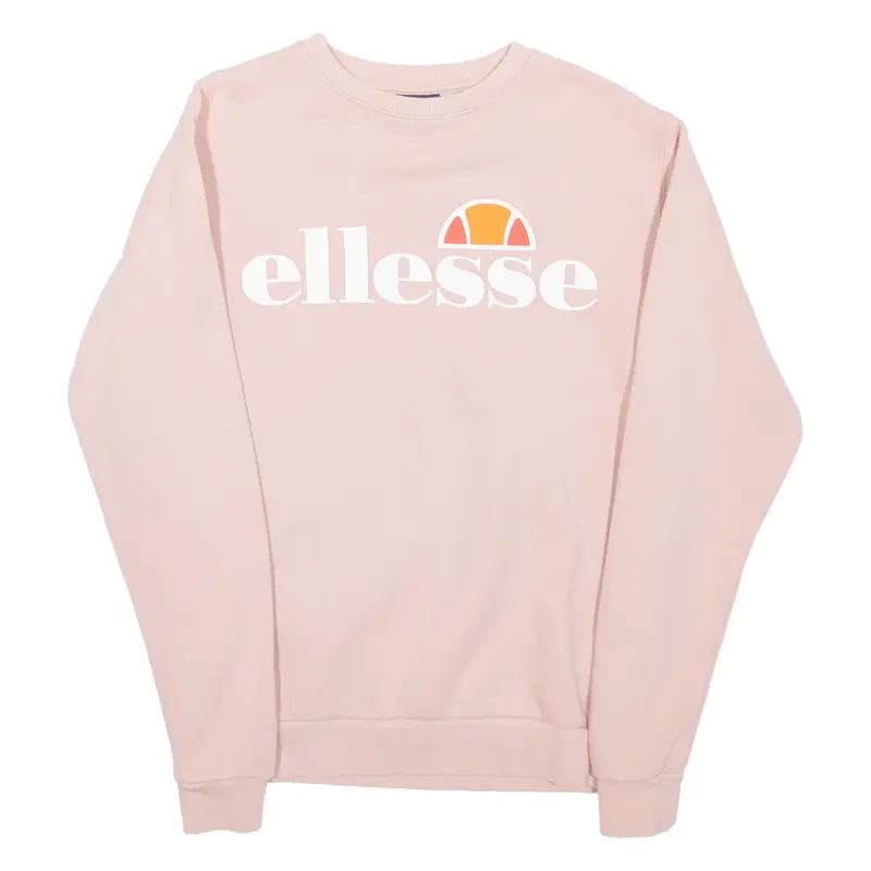 ELLESSE Womens Sweatshirt Pink Crewneck UK 8