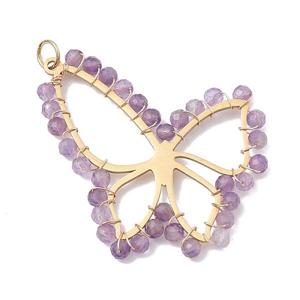 Natural Amethyst Faceted Pendants