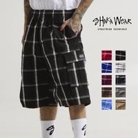 SHAKAWEAR Men's Checker Shorts Loose Fit Shaka Wear Plaid Shorts Casual Cargo Shorts Stretch Shorts 6 Pockets Drawstrings Hip...