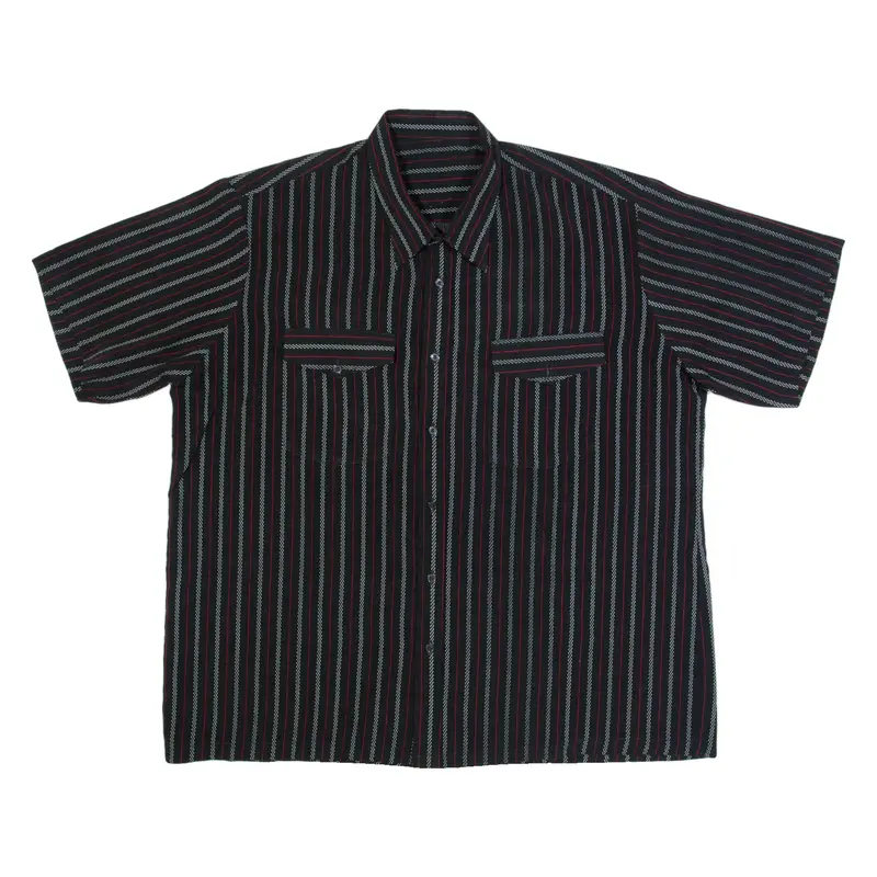 Mens Shirt Black Striped XL