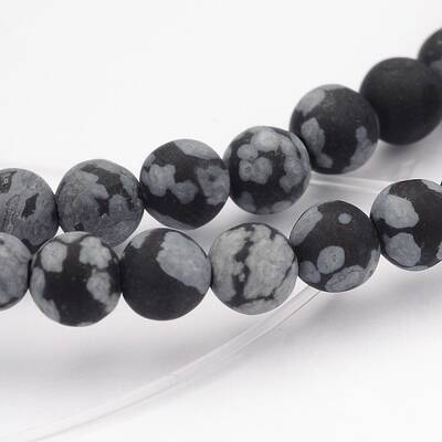 Natural Snowflake Obsidian Gemstone Beads