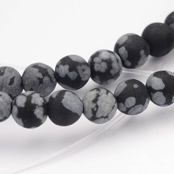 Natural Snowflake Obsidian Gemstone Beads