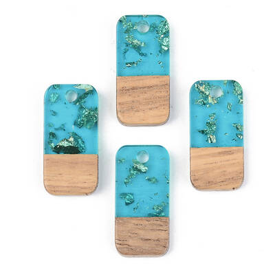 Transparent Resin & Walnut Wood Pendants