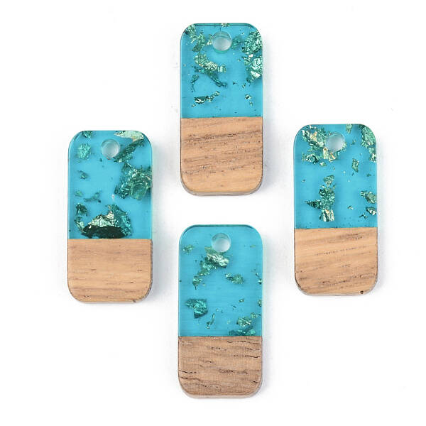 Transparent Resin & Walnut Wood Pendants