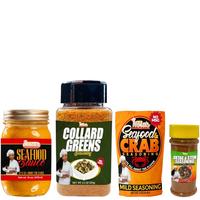 Miss Nola Bundle Trio - Seafood Butter Sauce, Collard Greens & Oxtail Blends and Mild Crab Seafood Seasoning- Flavorful Seaso...