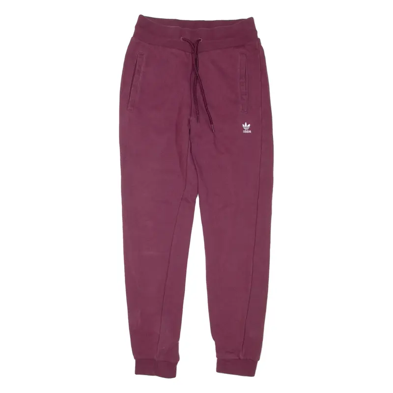 ADIDAS ORIGINALS Womens Joggers Maroon Tapered UK 6 W24 L26