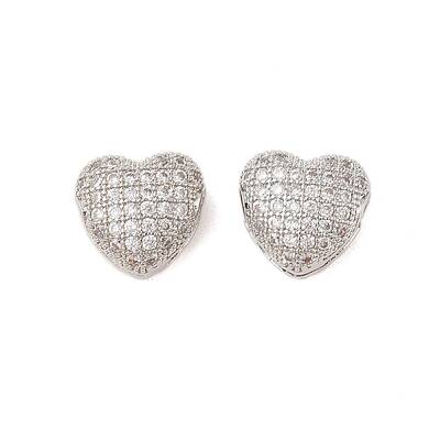 Brass Micro Pave Clear Cubic Zirconia Charms
